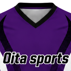 Maillot de volley-ball sublimé violet et noir à manches courtes pour performance sportive, tenue de match pour équipe athlétique - Product Image 5