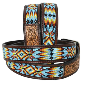 Cinturón Vaquero de Cuero Vacuno de Alta Calidad con Diseño Floral Grabado a Mano, Estilo Occidental, Cinturón Casual de Moda, Venta al por Mayor en India - Product Image 6