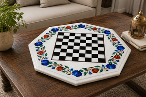 Luxury White Marble Eco-Friendly Handmade <b>Chess</b> <b>Table</b> Stone Board for Valentine's Day Christmas Home and Hotel Decor - Product Image 3