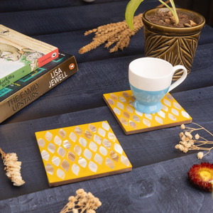 Bone inlay tea coffee coaster handmade mosaic MOP drink coasters mother of pearl shell cup <b>mats</b> - Product Image 4