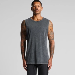 Men's <b>White</b> Cotton Eco-Friendly Breathable Premium Quality <b>Tank</b> <b>Top</b> O-Neck Casual Solid Knitted Muscle Shirt with Front Logo - Product Image 1
