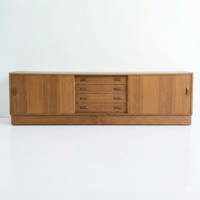Buffet/Credenza Rétro en Bois de Teck Style Scandinave Mid-Century Modern pour Salon – Meuble de Rangement pour Vente en Gros aux États-Unis