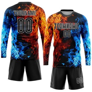 Custom Figure Black-White <b>Flame</b> Sublimation Soccer Uniform Jersey Breathable Team Training Kit Pro Personalized Sportswear <b>Shirt</b> - Product Image 2