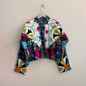 Assorted Lot Of Suzani Handmade <b>Jacket</b> Reversible Boho <b>Hippie</b> Style Crop <b>Jacket</b> For Women - Product Image 1