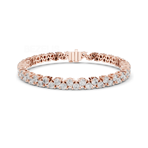 Magnifique collier de diamants certifiés multi-rangs, de poids total en carats, diamants de laboratoire, diamants ronds brillants multi-rangs - Product Image 4