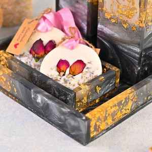 Luxury Eco-Friendly Stocked 4pcs Resin Hotel <b>Bathroom</b> <b>Accessory</b> <b>Set</b> Square Shape Five-piece <b>Set</b> ZF Global Export - Product Image 4