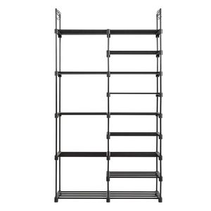 "9-Layer Iron Pipe <b>Shoe</b> Rack with PP Pad & Plastic 85.7*29.8*158cm Black Non-Woven Dustproof <b>Shoe</b> <b>Storage</b>" - Product Image 6