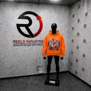 Sweat à capuche zippé graphique ORANGE ANGEL, coupe oversize, streetwear, décontracté, respirant, en molleton bouclette 320 g/m², impression par sublimation VIN - Product Image 3