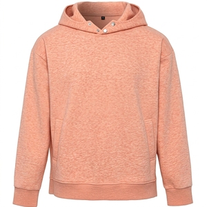 เสื้อฮู้ดดี้หนานุ่มสำหรับฤดูหนาว ผ้าฝ้าย 100% ทรงโอเวอร์ไซส์ สีเบจ สำหรับผู้ชาย ผ้าฝ้าย/โพลีเอสเตอร์ รับสกรีนแบรนด์ - Product Image 5