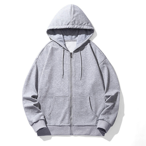 Sweat à capuche unisexe d'hiver imprimé zippé en maille ample respirante en polyester et coton écologique – Vente en gros - Product Image 6