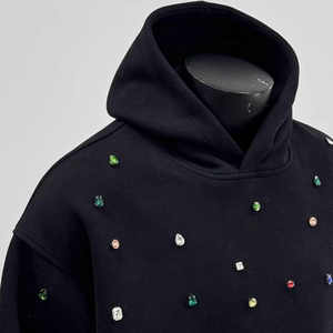 2026 Stylish Customized Rhinestone Winter Hoodie <b>Women</b> Best Selling Slim Fit Quick Dry 100% Cotton <b>Windbreaker</b> - Product Image 4