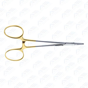 Porte-aiguille Webster 11,5 cm à mâchoires droites avec inserts TC lisses, poignée annulaire à cliquet en acier inoxydable 4,5 pouces - Product Image 3