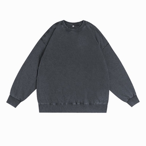 Sweat-shirt à col rond pour homme personnalisable, 100% coton, lavé, de haute qualité, respirant, vêtements décontractés pour homme - Product Image 5
