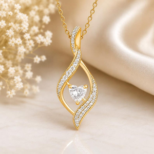 จี้เพชรทรงหัวใจเพาะเลี้ยงในห้องปฏิบัติการ รับรองโดย IGI สร้อยคอทอง 10K/14K/18K ดีไซน์หรูหราสำหรับผู้หญิง เหมาะสำหรับงานแต่งงาน - Product Image 6