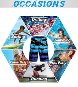 Shorts de plage pour hommes à prix de gros, taille élastique, coupe confortable, en toile unie, maillot de bain pour hommes - Product Image 6