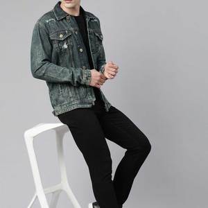 Veste en jean pour homme, prix abordable, confortable, qualité supérieure, style boutonné, 100% coton denim original. - Product Image 4