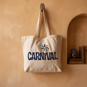 Bolsa de Yute Blanca para Compras con Logotipo Personalizado, Estampado de Carnaval, Reutilizable, con Cierre, para Regalos, Promociones y Compras - Product Image 1