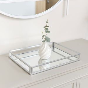 Premium Decorative Metal <b>Mirror</b> Serving Tray Elegant Organizer Display For Candle Flower Perfume Home Decoration - Product Image 1