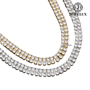 Premium Iced Out <b>Statement</b> <b>Necklace</b> Moissanite Round Brilliant Cut 925 Silver Rhodium Plated Luxury Party Jewelry Unisex - Product Image 3