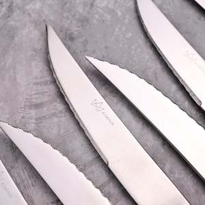 Prime <b>Set</b> of <b>6</b> Stainless Steel Steak Knives Silver Toned Premium Collection - Product Image 3