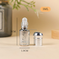 Flacon roll-on en verre transparent pour parfum, 3ml, 6ml, 10ml, format voyage, mini, avec bouchon à vis, pour huiles essentielles, lot de 100, hexagonal, vente en gros