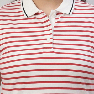 Chemises polo rayées pour femmes, col rabattu, boutonnées, t-shirts polo pour femmes, 100% coton polyester - Product Image 5