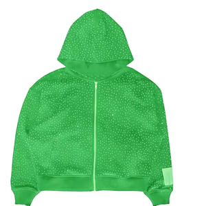 Nouveau sweat à capuche unisexe surdimensionné en polyester-coton, imprimé numériquement, délavé à l'acide, brodé de strass, collection hiver 2026 pour homme - Product Image 6