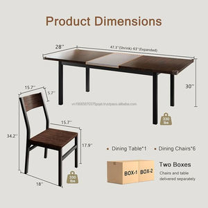 Aodeli 35mm tobogán extensible de Servicio Ligero muebles modernos mesa de comedor Vietnam Alambre de hierro construcción Hotel apartamento - Product Image 3