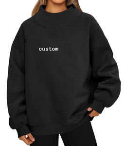 Sudadera con Capucha Personalizada de Alta Calidad para Mujer, Sudadera con Capucha de Cuello Alto para Mujer, Sudadera Extra Grande para Mujer - Product Image 2