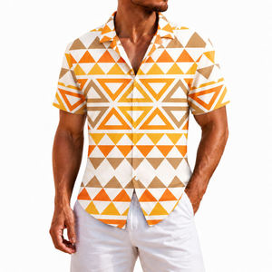 Chemise à manches courtes respirante et anti-humidité à imprimé floral hawaïen pour homme, idéale pour les vacances d'été à la plage - Product Image 4