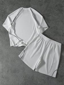 Ensemble de vêtements de sport pour homme, été, 2 pièces, t-shirt et short, respirant, léger, en coton, décontracté, streetwear, jogging, tenue de gym - Product Image 2