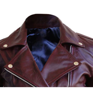 Chaqueta de Motocicleta de Invierno Hecha a Mano con Cuero Vacuno 100% Genuino de Primera Calidad para Mujer, Chaqueta Elegante a Prueba de Viento - Product Image 2