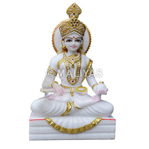 Statue d'Annapurna en marbre blanc |   Idole en marbre Annapurna Devi de qualité supérieure pour la maison et le temple – MALIYAS - Product Image 1