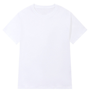 T-shirt col rond coupe classique personnalisé avec logo OEM, pour couple, été, coton pur, manches courtes, couleur unie, poids lourd - Product Image 5