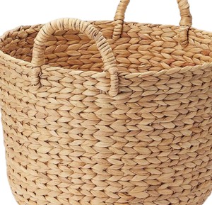 Panier en jacinthe d'eau tressé de qualité supérieure, fait main, naturel, avec bord robuste, pour rangement et décoration intérieure - Product Image 5