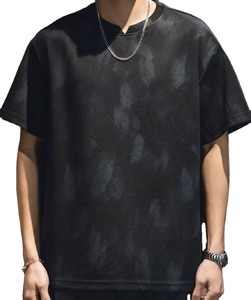 Chemise Américaine Rétro Streetwear Hip Hop Oversize 240g Tie-Dye Imprimé Intégral Design Minimaliste Color-Block Élégante et Polyvalente - Product Image 1