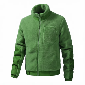 Chaqueta de Forro Polar para Hombre, Cuello Alto, Cierre Completo, Térmica, Gruesa, para Invierno, Colores Personalizados, Chaqueta Sherpa - Product Image 1