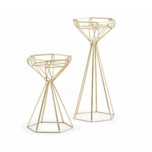 High Quality Modern Gold Geometric <b>Candle</b> Holder Set of 2 Votive <b>Candle</b> Holders Metal Geometric <b>Candle</b> Holder for Wedding Decor - Product Image 1