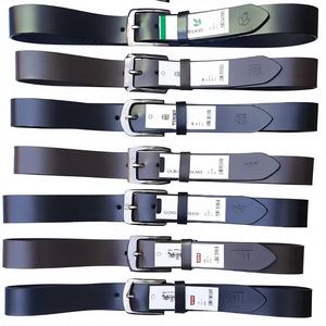 Ceintures unisexes en cuir de buffle véritable, boucle en acier, style vintage, écologiques, durables, best-sellers - Product Image 1