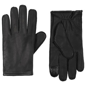 Gants en cuir longs jusqu'aux poignets, thermiques, non doublés, style uni, pour l'hiver, usage quotidien, noirs - Product Image 5