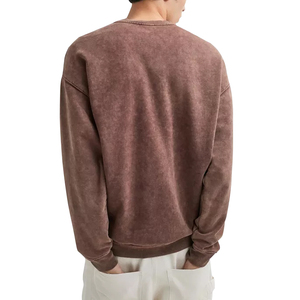 Men Acid Wash <b>Sweatshirts</b> with OEM Service Custom Made Full Sleeve Men Crewneck <b>Sweatshirt</b> With Long Sleeve - Product Image 2