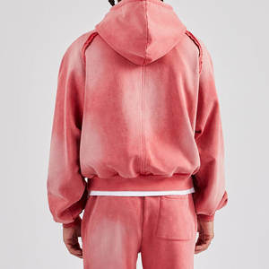 Nouveau Survêtement Homme Hiver 2026 – Sweat à Capuche Grande Taille en Coton 100% Délavé à l'Acide, Qualité Supérieure, Couleur Personnalisable - Product Image 4