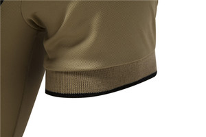 เสื้อถักลายทางบล็อกสีแฟชั่นผู้ชาย |   แขนสั้นสำหรับใส่คอกลม ป้องกันรอยยับ สวมใส่สบายในฤดูร้อน - Product Image 3