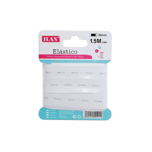 Nastro elastico Iln 20mm 1,5m bianco per cucito e artigianato - Product Image 1