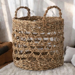 Loosely woven seagrass <b>basket</b> Handmade <b>Storage</b> <b>Basket</b> Wholesale eco-friendly Made in Vietnam - Product Image 3