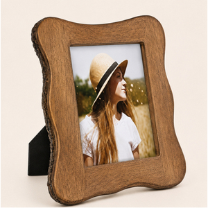 Wholesale Handcrafted Wavy Edge Wooden Photo <b>Frame</b> Vintage Solid <b>Wood</b> Tabletop <b>Picture</b> <b>Frame</b> for Home Decor & Desk Display - Product Image 1