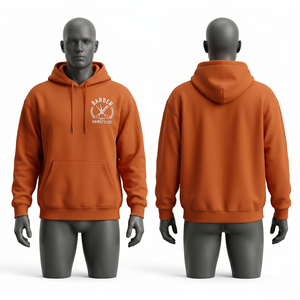 Sweat à capuche pour homme, 320 GSM, polaire polyester premium, bordeaux, impression personnalisée, logo par transfert thermique, sweat à capuche pull-over - Product Image 4
