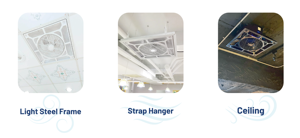 Ventilateur de plafond bleu ECO silencieux pour la circulation de l'air, idéal pour le refroidissement des bureaux et des salles de classe, avec design ESG - Product Image 4