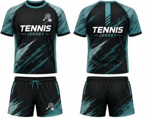 Conjunto de bádminton de secado rápido para hombre, camiseta y pantalones cortos de tenis sublimados, transpirables, color rosa. - Product Image 1