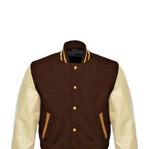 แจ็คเก็ตวาร์ซิตี้คุณภาพสูงขายส่งสำหรับผู้ชาย ปักลาย แขนหนัง แจ็คเก็ตเบสบอลแบบกำหนดเองได้ - Product Image 3